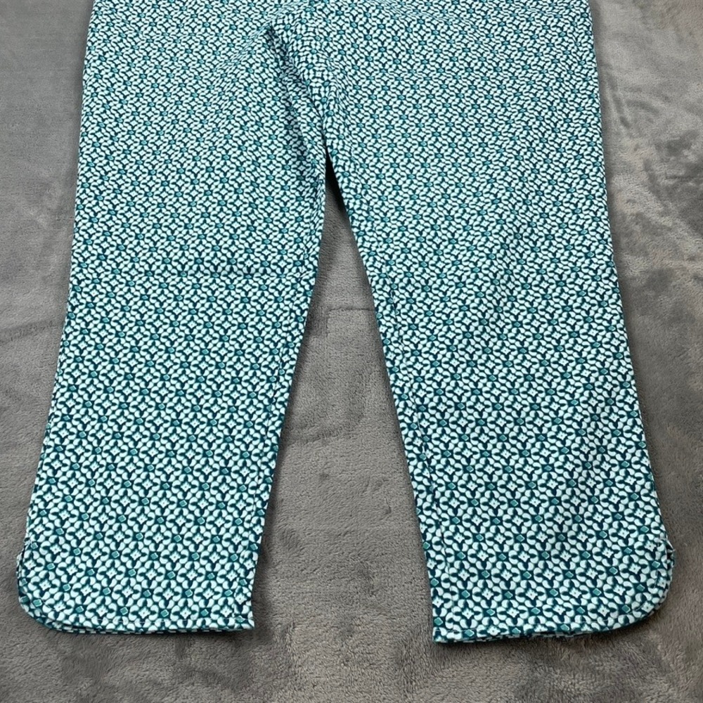 NWT Croft & Barrow Turquoise Geometric Mid Rise Ankle Pants 18W Regular - Picture 11 of 16